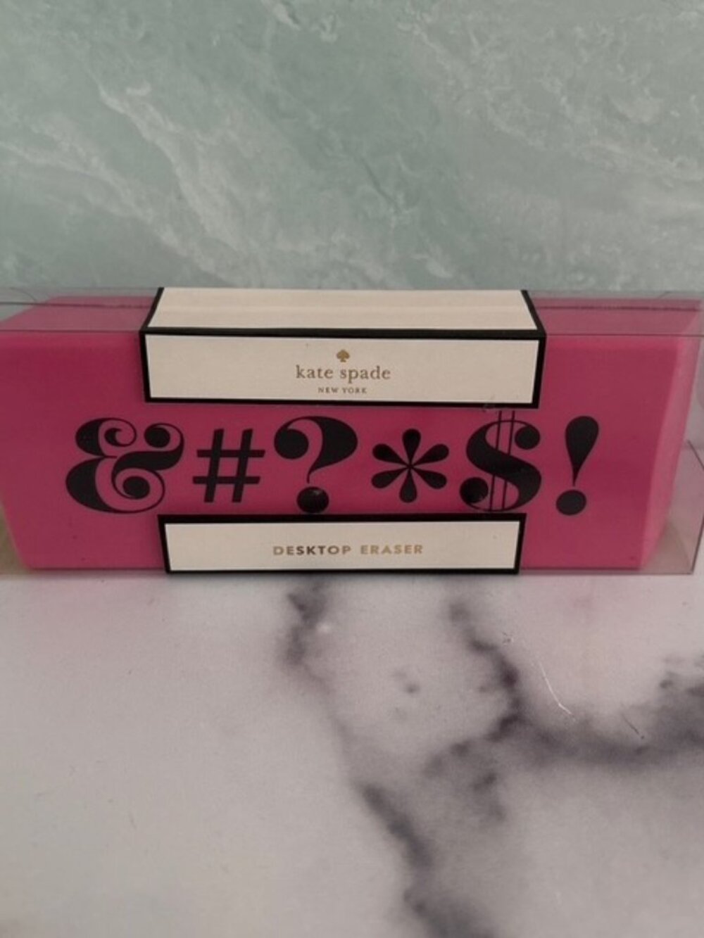KATE SPADE Enromous Pink Black Desktop Office ERASER Back to School New in Box